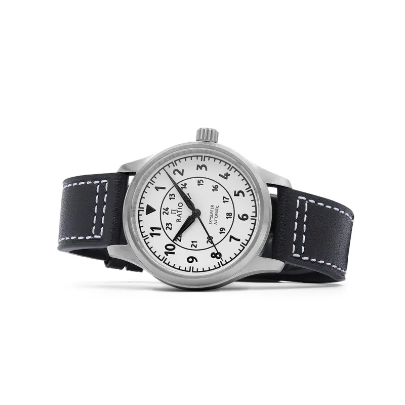 Ratio Skysurfer Pilot Full Luminous Dial Leather Automatic Rts316 200M Men's Watch 2