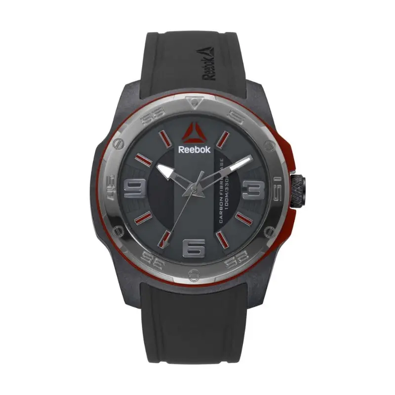 Reebok Barbell Rd-Bar-G2-Cbib-Br Black Silicon Strap Men's Watch 1