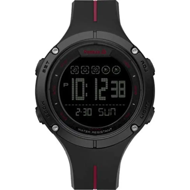 Reebok Baseline Rd-Bas-G9-Pbib-Br Black Polyurethane Strap Men's Watch 1