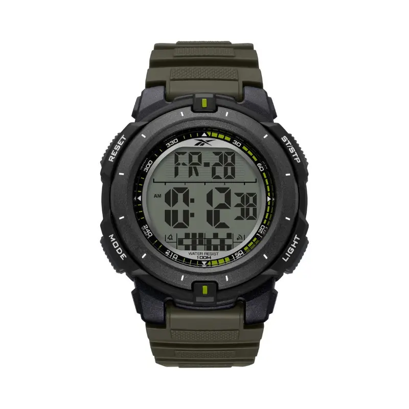 Reebok Digital Green Silicone Strap Men Watch Rv-Whe-G9-Papg-Wy 1