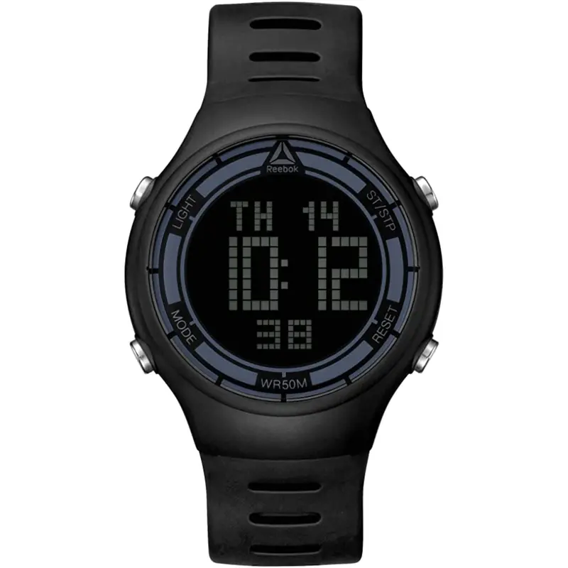 Reebok Digital Rd-Rut-G9-Pbpb-B1 Runtime Black Silicon Strap Men's Watch 1