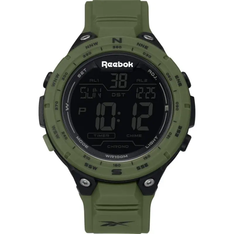 Reebok Digital Slam Green Rubber Strap Men Watch Rv-Slm-G9-Pbpg-Bg 1