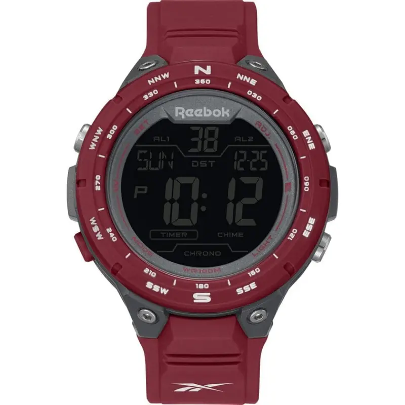 Reebok Digital Slam Red Rubber Strap Men Watch Rv-Slm-G9-Papr-Br 1