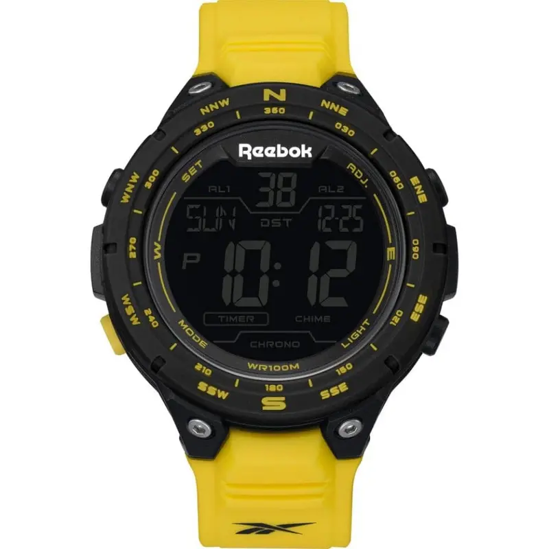 Reebok Digital Slam Yellow Rubber Strap Men Watch Rv-Slm-G9-Pbpy-By 1