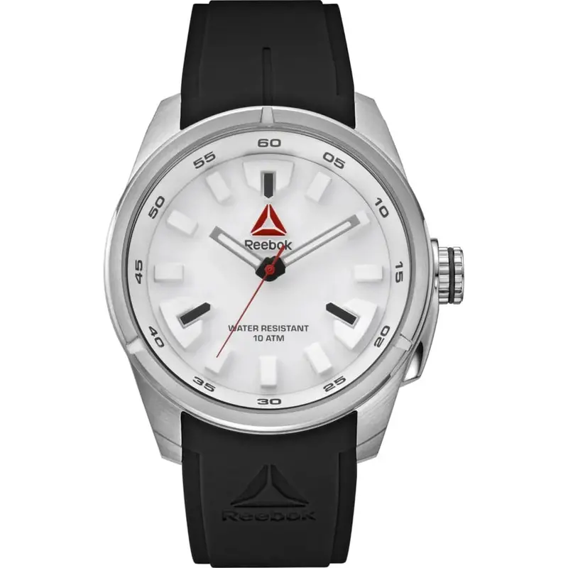 Reebok Rd-Dea-G2-S11a-Wa White Dial Black Silicon Strap Men's Watch 1