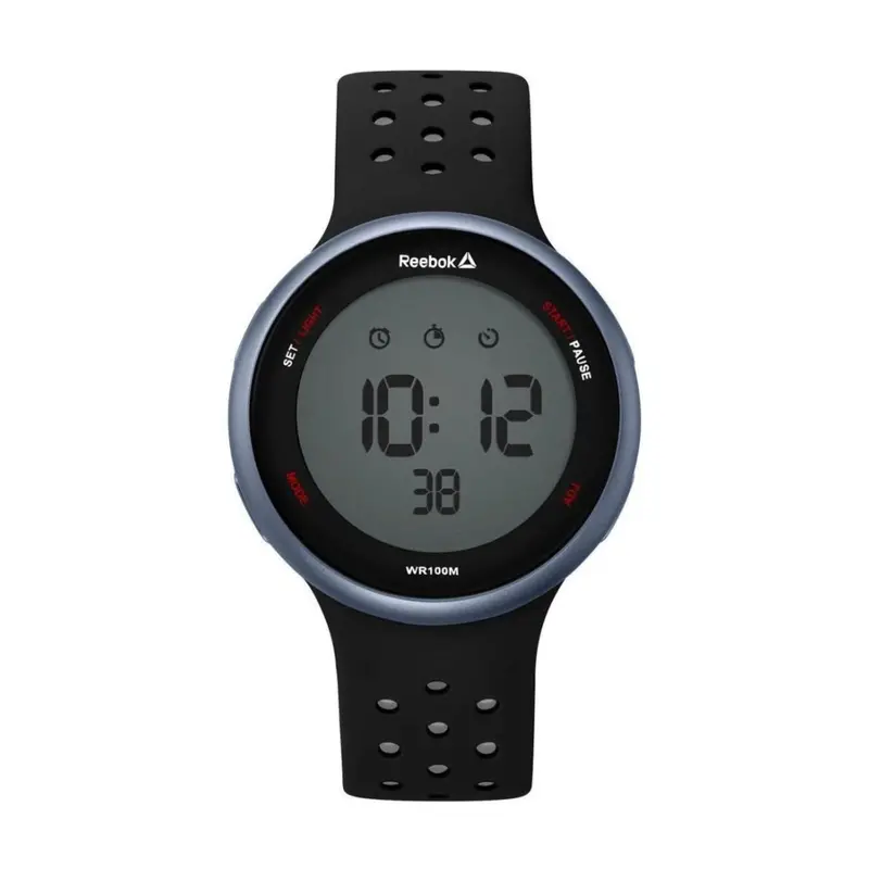 Reebok Rd-Ele-G9-Psib-Wr Digital Grey Dial Black Silicon Men's Watch 1