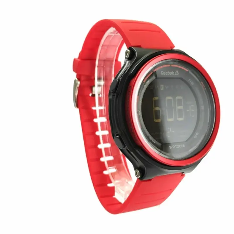Reebok Rd-Kls-G9-Pbpr-Br Digital Black Dial Pu Red Strap Women's Watch 2