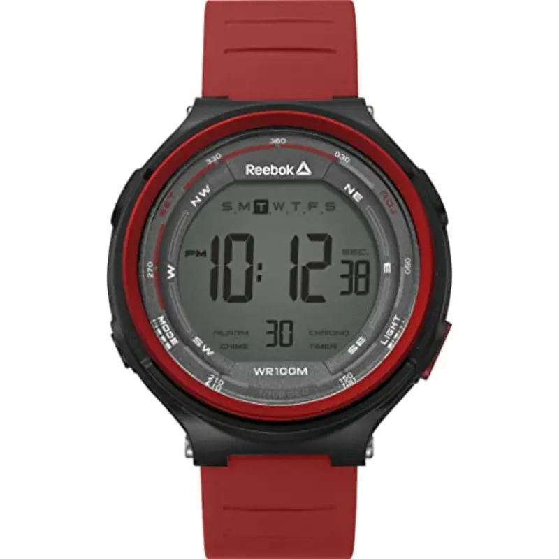 Reebok Rd-Kls-G9-Pbpr-Wr Digital Grey Dial Pu Red Strap Women's Watch 1