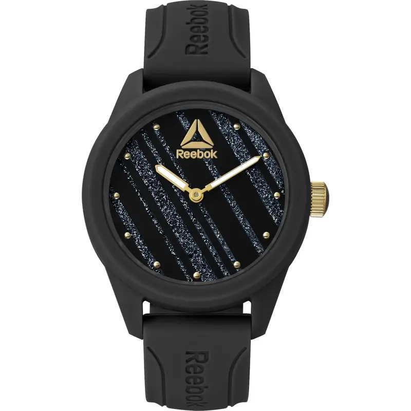 Reebok Rd-Spr-L2-Pbib-B2 Sparkle Run Black Silicon Strap Women's Watch 1