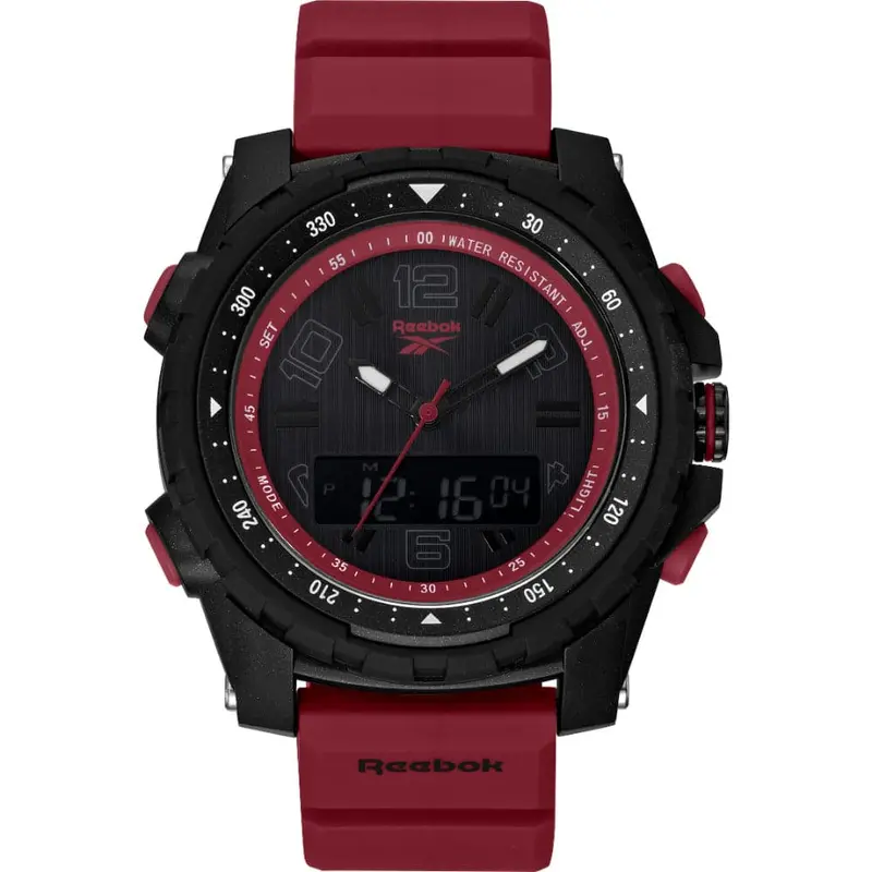 Reebok Rogue Rv-Rog-G4-Pbpr-Br Black/Red Silicone Strap Men Watch 1