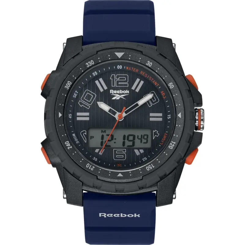 Reebok Rogue Rv-Rog-G4-Pspn-Aw Black/Blue Silicone Strap Men Watch 1