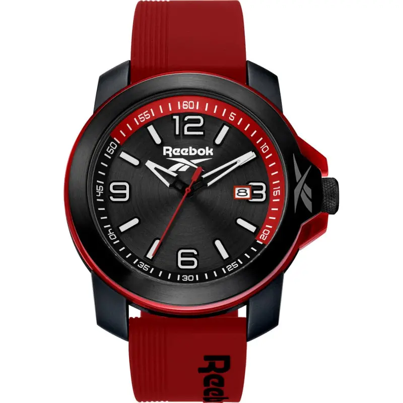 Reebok Rv-Tr3-G3-Pbir-Br Red Silicon Strap Men's Watch 1