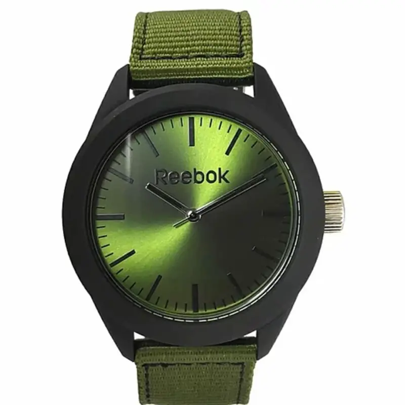 Reebok Spindrop Rf-Spd-G2-Pbng-Gb Black Bezel Green Dial Cloth Strap Men's Watch 1