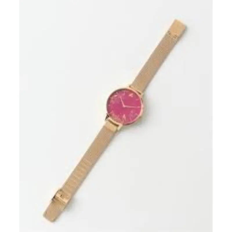 Sara Miller Chelsea Pink Dial Gold Mesh Strap Women's Watch Sa4010 2