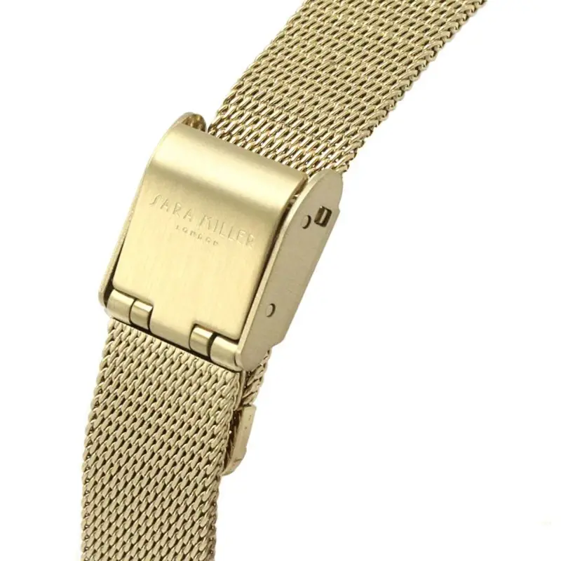 Sara Miller Gold Stainless Steel Mesh Strap Flamingo Dial Women's Watch Sa4056 2