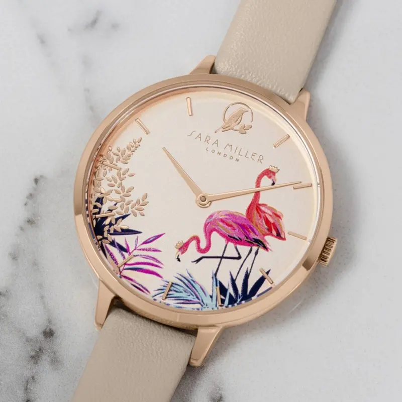 Sara Miller Wisteria Grey Dial Leather Strap Women's Watch Sa2048 2