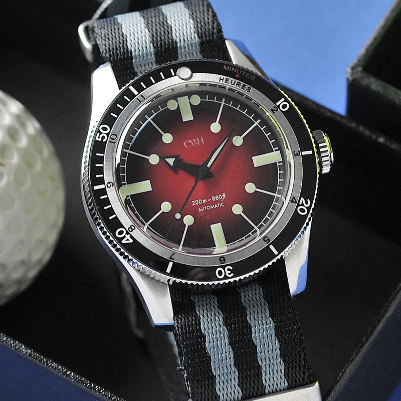 Scarlet Phantom - Cwh Special Custom Collective Chronometer Nato Strap Men’S Automatic Watch Ch-Mod-M6 1
