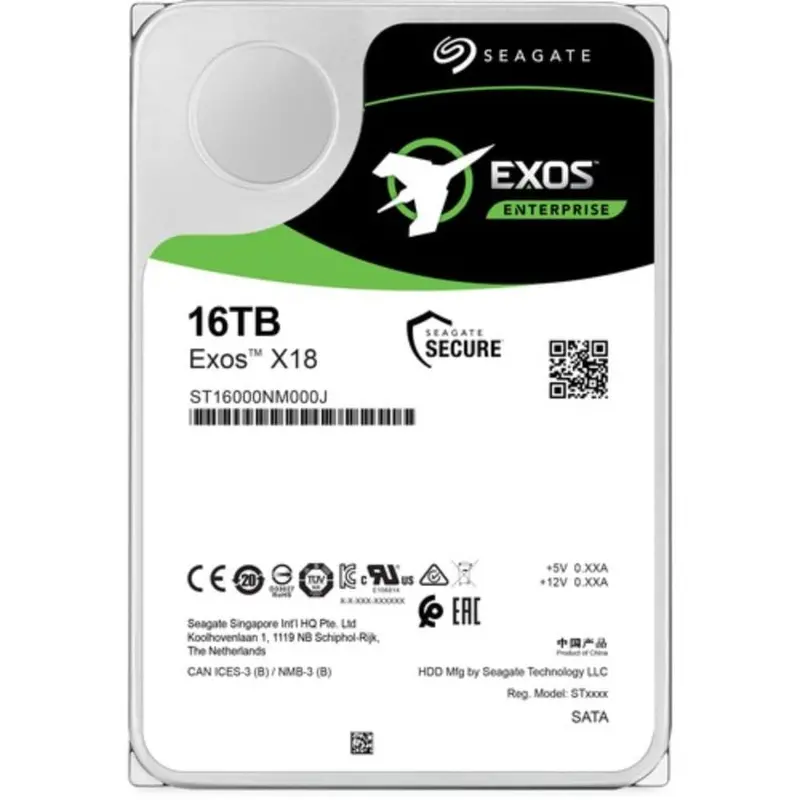 Seagate  St16000nm000j Exos X18 16Tb Sata 3.5In 7200Rpm Helium 512E/4Kn 1