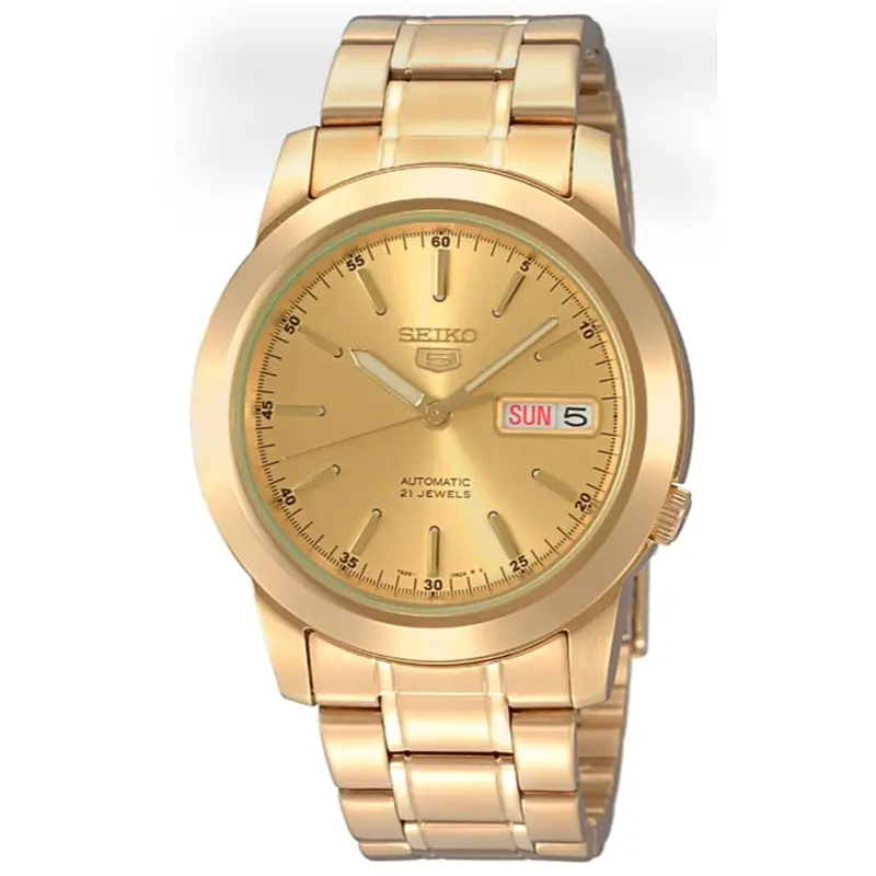 Seiko 5 Automatic Full Gold Pvd Stainless Steel Men's Watch Snke56k1p 1