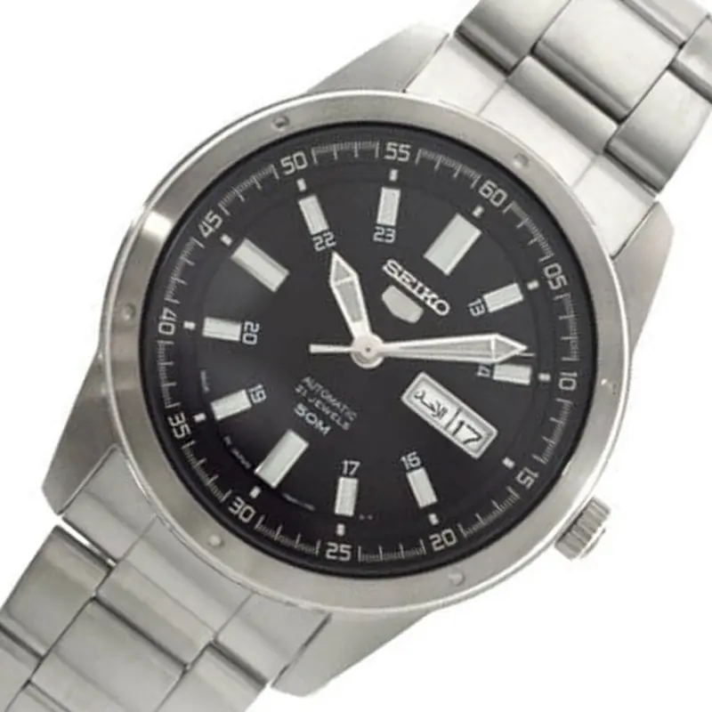 Seiko 5 Black Dial Automatic Stainless Steel Men's Watch Snkn13j1p 2