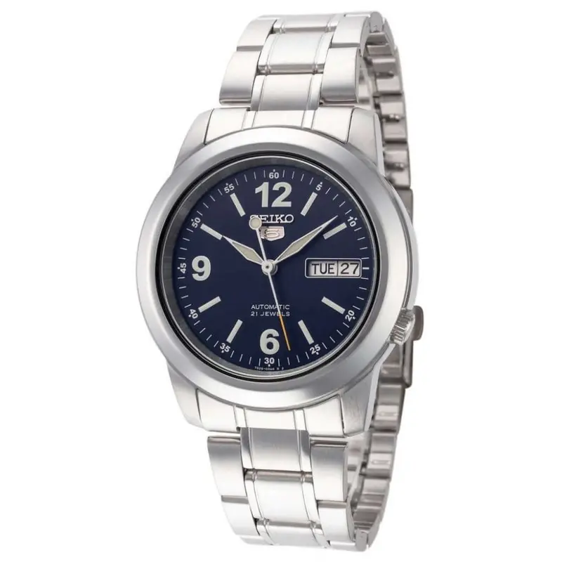 Seiko 5 Blue Dial Silver Stainless Steel Strap Men Watch Snke61k1 1