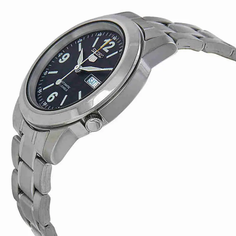 Seiko 5 Blue Dial Silver Stainless Steel Strap Men Watch Snke61k1 2