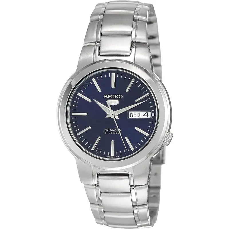 Seiko 5 Blue Dial Silver Stainless Steel Strap Unisex Watch Snka05k1p 1