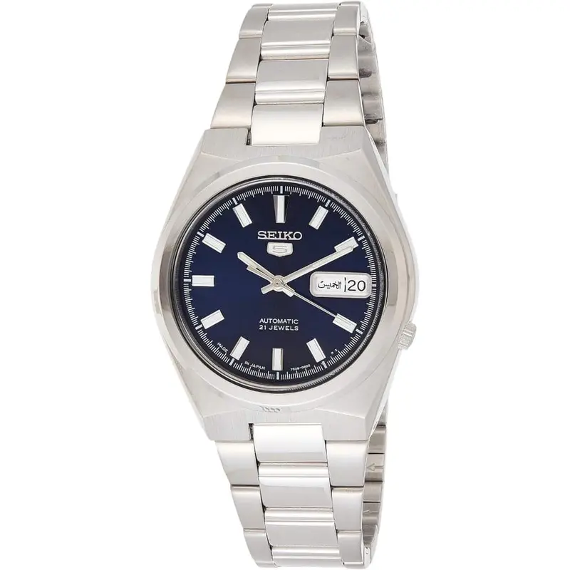 Seiko 5 Blue Dial Silver Stainless Steel Strap Unisex Watch Snkc51j1p 1