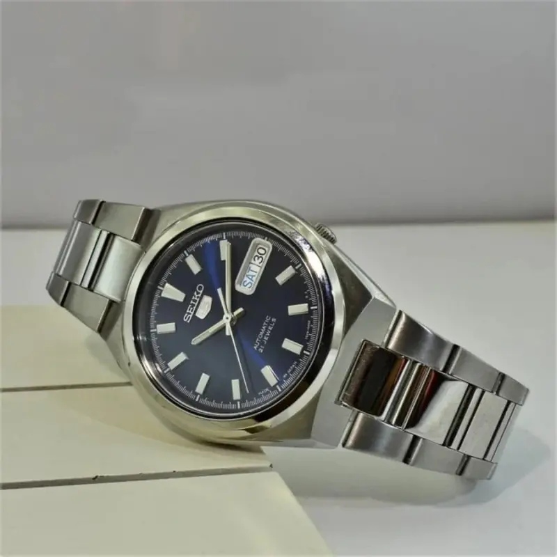 Seiko 5 Blue Dial Silver Stainless Steel Strap Unisex Watch Snkc51j1p 2