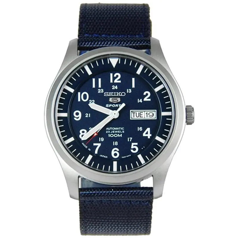 Seiko 5 Blue Nylon Strap Men's Watch Snzg11j1p 1