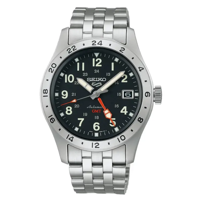 Seiko 5 Gmt Silver Stainless Steel Strap Men Watch Ssk023k1p 1