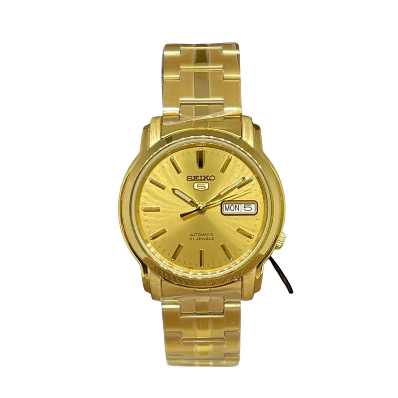Seiko 5 Gold Dial & Stainless Steel Strap Men Watch Snkk76k1p 1