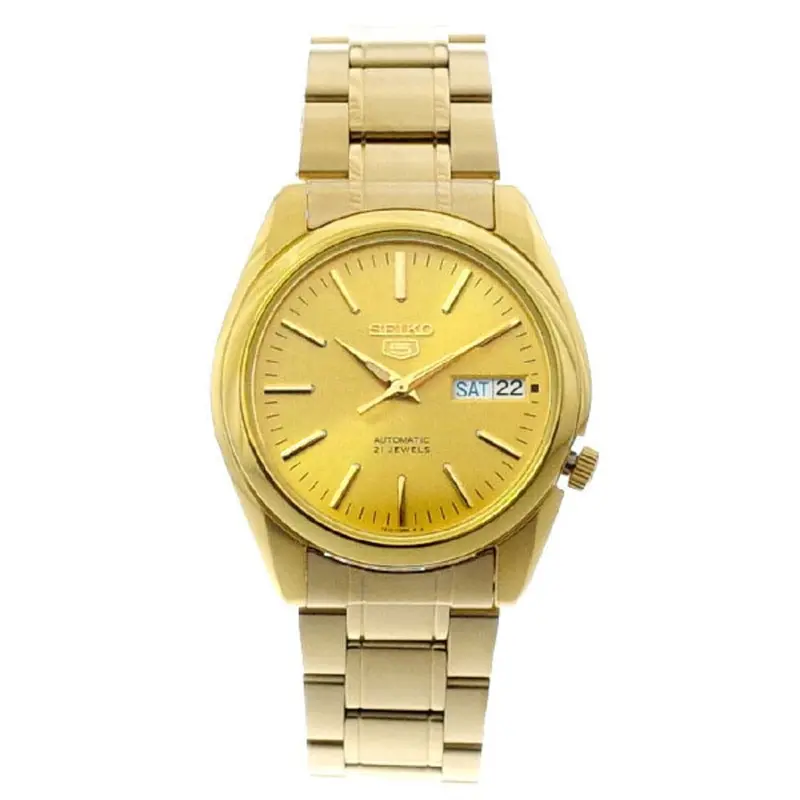 Seiko 5 Gold Dial Stainless Steel Strap Men's Watch Snkl48k1 1