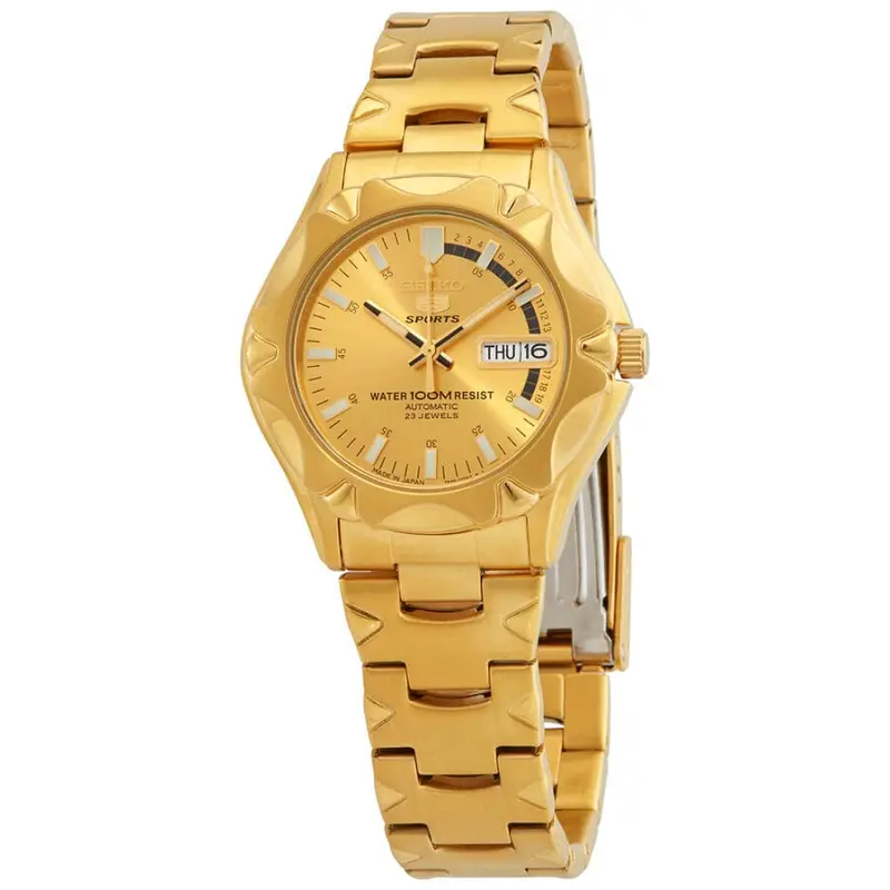 Seiko 5 Gold Stainless Steel Men's Watch Snz450j1p 1