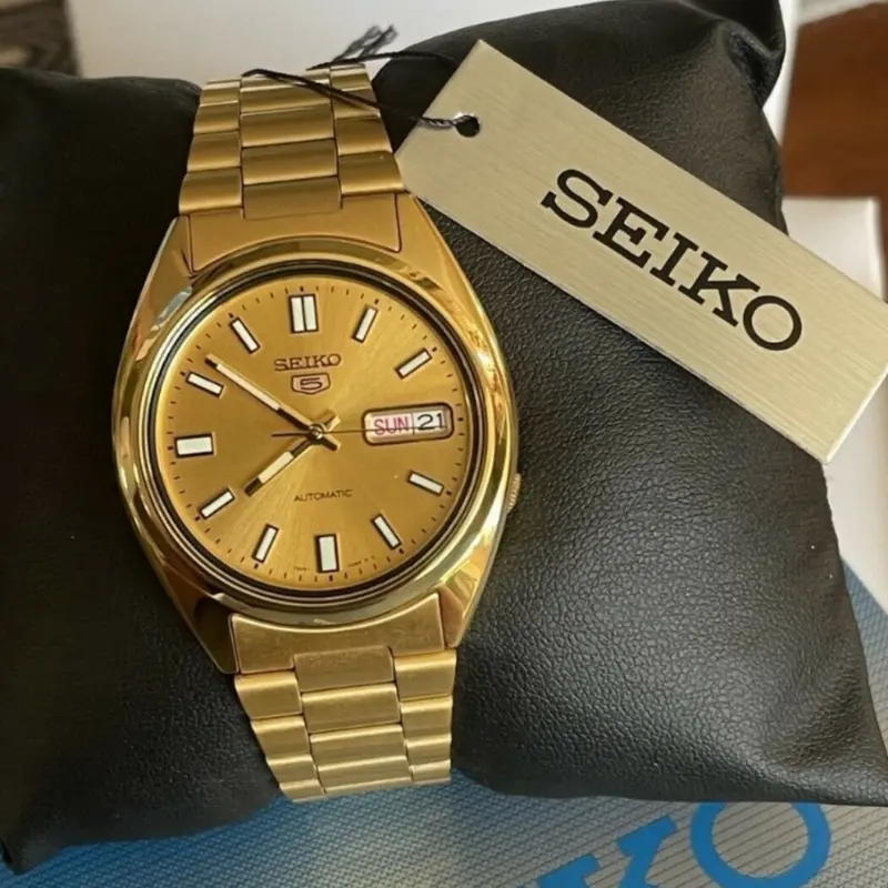 Seiko 5 Gold Stainless Steel Strap Men Watch Snxs80k1p 1