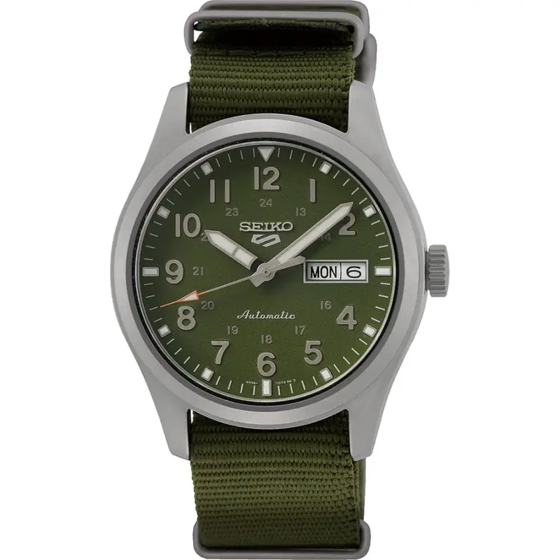 Seiko 5 Green Dial Nylon Strap Men Watch Srpg33k1p 1