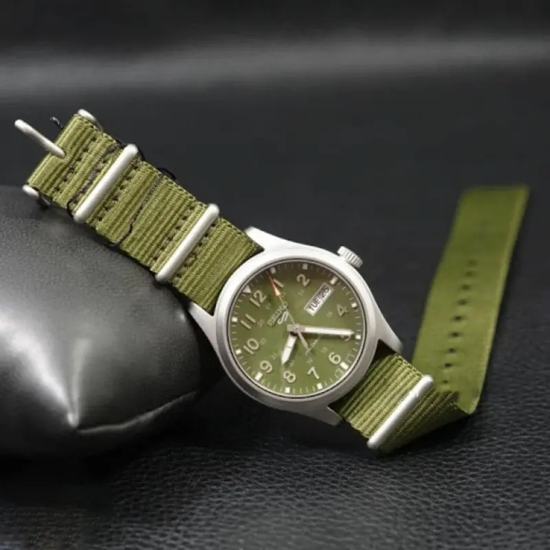 Seiko 5 Green Dial Nylon Strap Men Watch Srpg33k1p 2