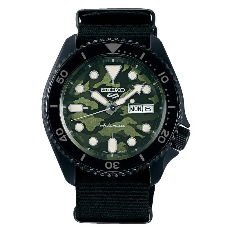 Seiko 5 Green Dial With Black Nylon Strap Men Watch Srpj37k1p 1