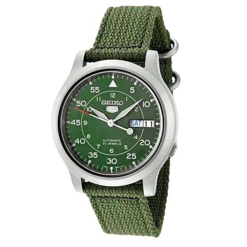 Seiko 5 Military Snk805k2p Automatic Men's Green Nylon Strap Watch 1