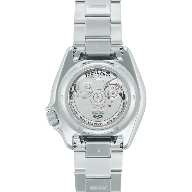 Seiko 5 Orange Dial Silver Stainless Steel Strap Men Watch Srpk11k1 2