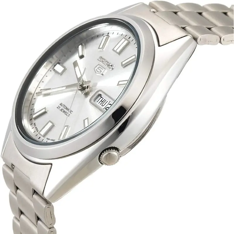 Seiko 5 Silver Dial And Stainless Steel Strap Men Watch Snxs73k1p 2
