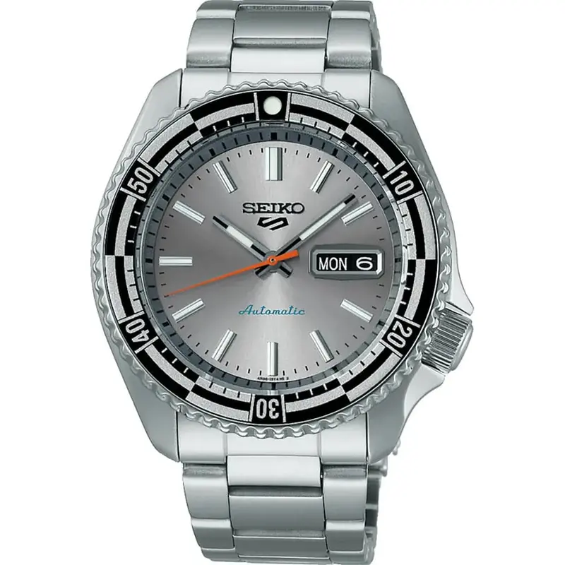Seiko 5 Silver Dial Stainless Steel Strap Men Watch Srpk09k1p 1