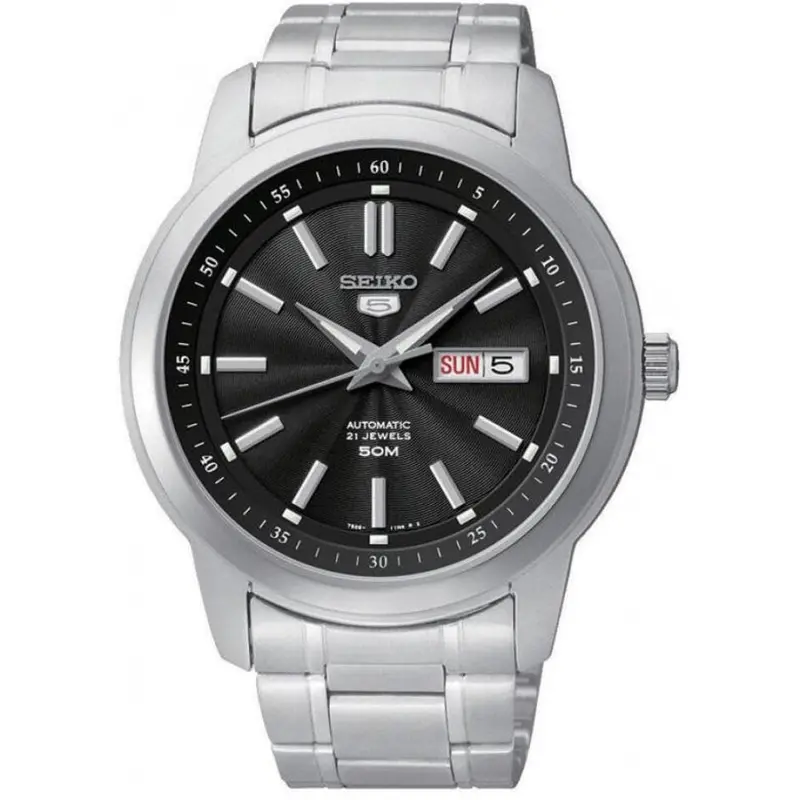 Seiko 5 Silver Stainless Steel Men's Watch Snkm87k1 1