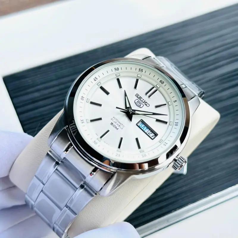 Seiko 5 Silver Stainless Steel Strap Men Watch Snkm83k1p 2