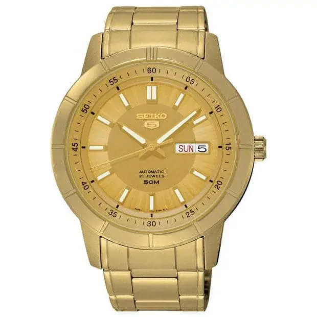 Seiko 5 Snkn62k1p Automatic Gold Dial Stainless Steel Bracelet Men's Watch 1