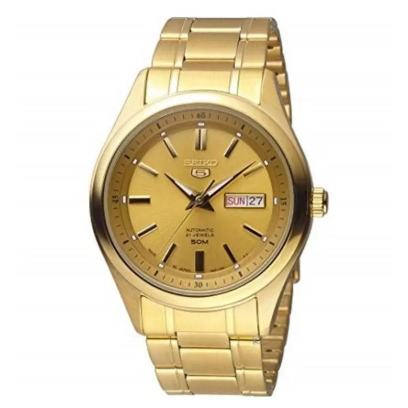 Seiko 5 Snkn96j1p Gold Dial Stainless Steel Men Watch 1