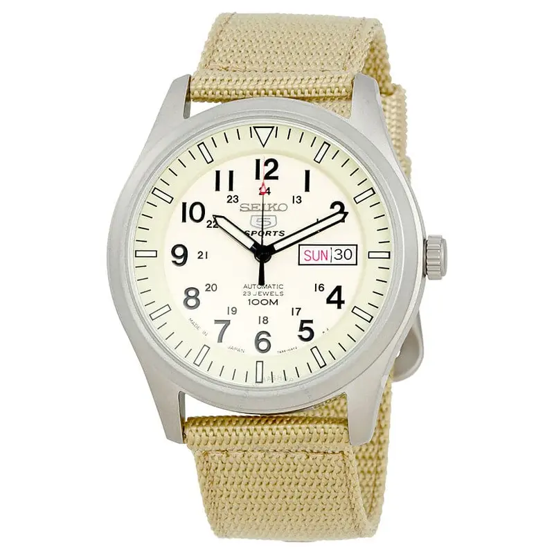 Seiko 5 Snzg07j1p Automatic Beige Dial Men's Watch 1