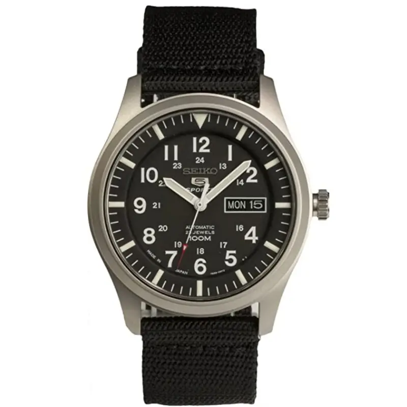 Seiko 5 Snzg15k1p Black Nylon Strap Men's Watch 1