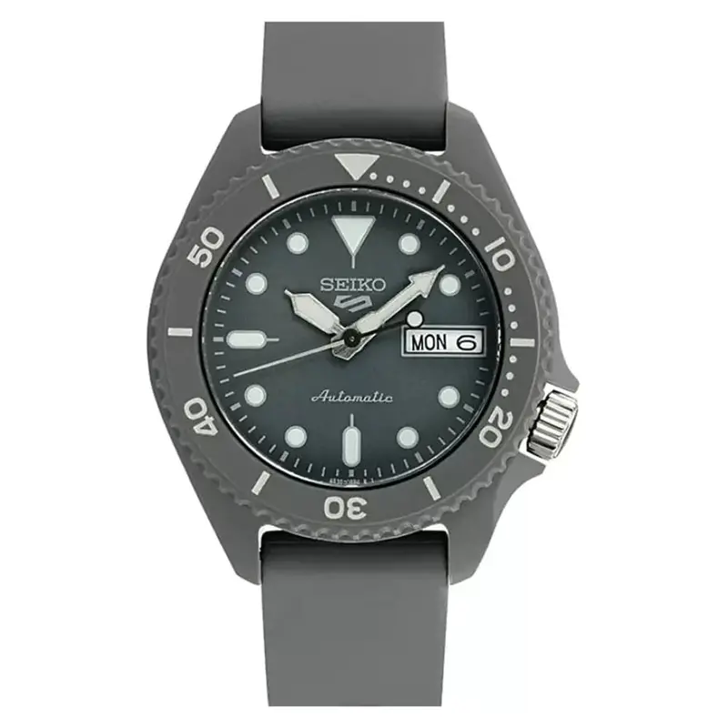Seiko 5 Sports Automatic Gray Dial And Silicone Strap Men Watch Srpg81k1 1