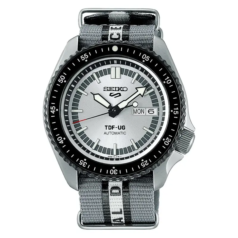 Seiko 5 Sports Automatic Silver Dial Gray Nylon Strap Men Watch Srpj79k1 1